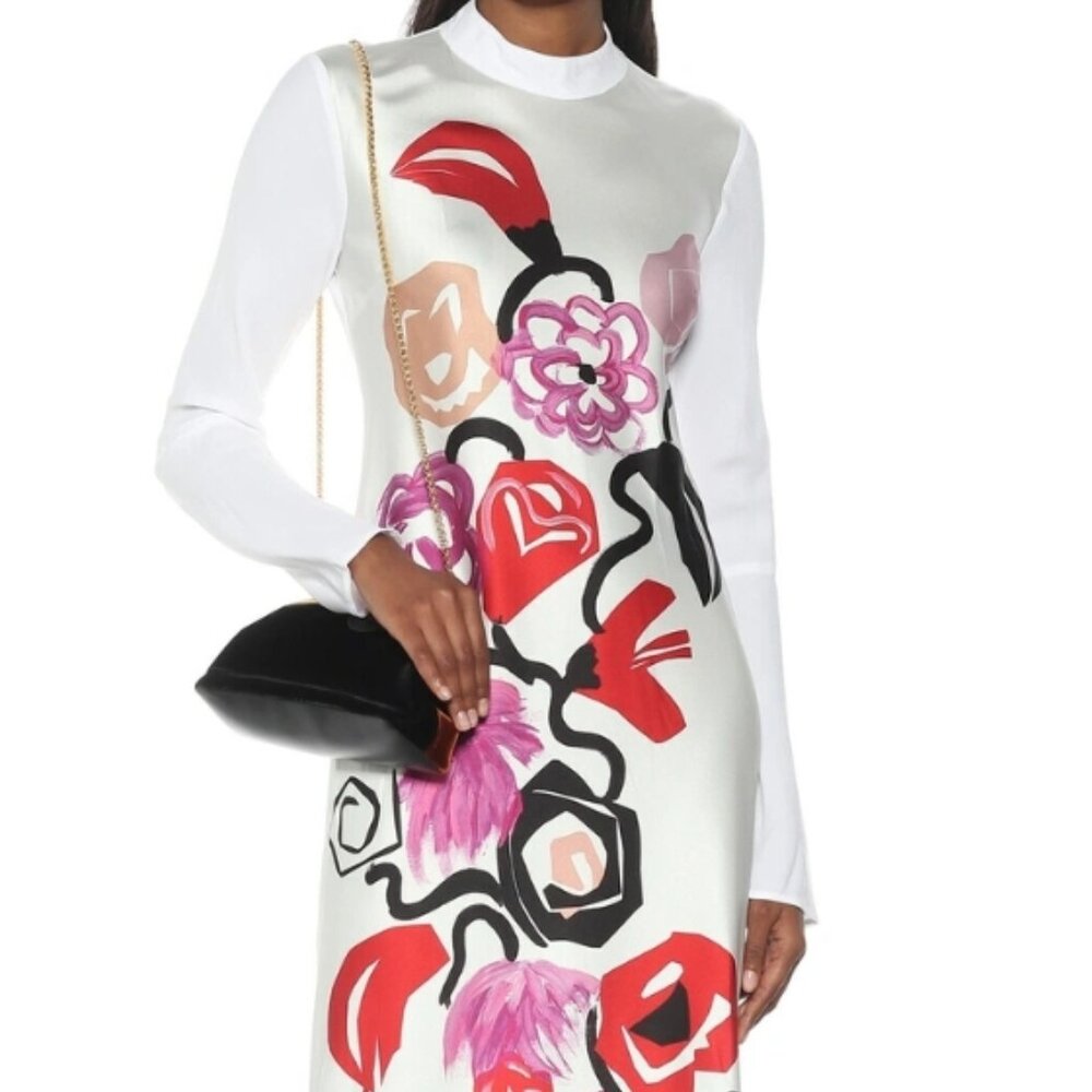 NWT Marni Pre-Fall 2020 Collection Lilly White Floral Midi Dress IT44 $1390